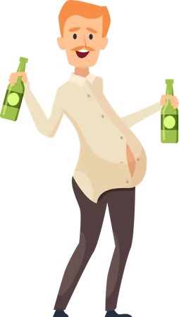 Garçon alcoolique  Illustration