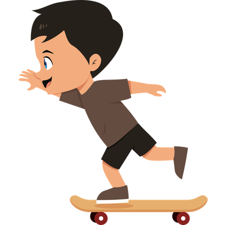 Garçon appréciant le skateboard  Illustration