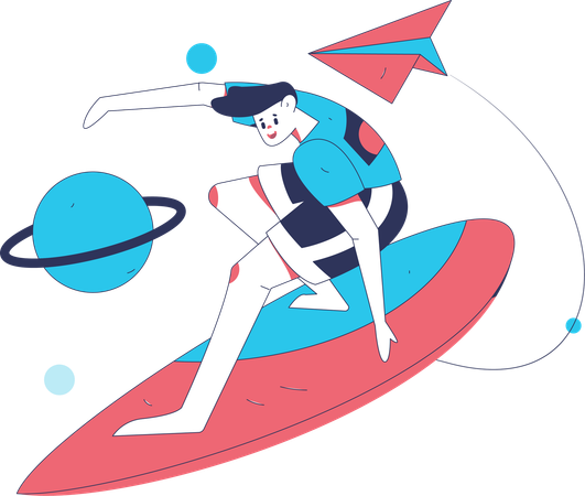 Garçon appréciant le surf  Illustration