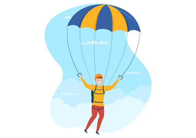 Garçon avec parachute  Illustration