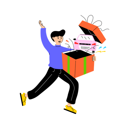 Garçon avec tirage au sort  Illustration