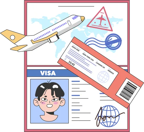 Garçon ayant un visa d'approbation  Illustration