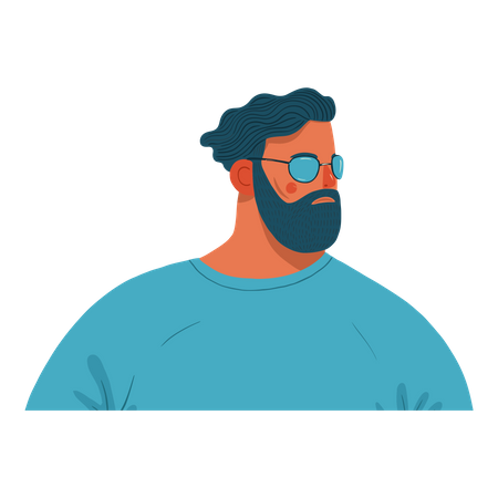 Garçon barbu  Illustration