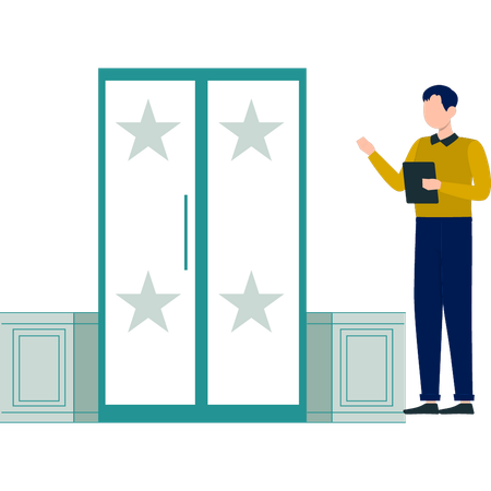 Garçon complimentant la garde-robe  Illustration