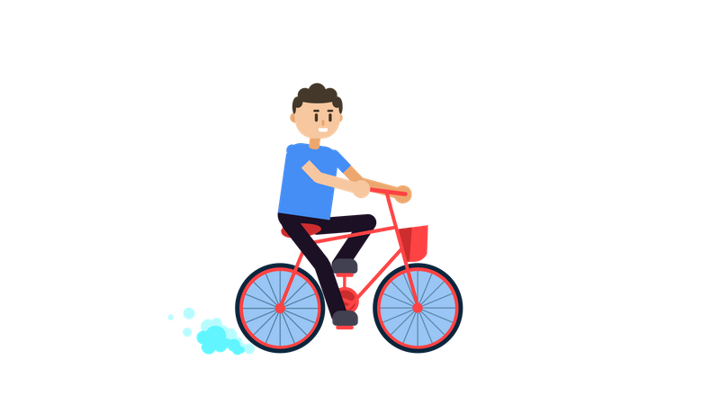 Garçon à vélo  Illustration