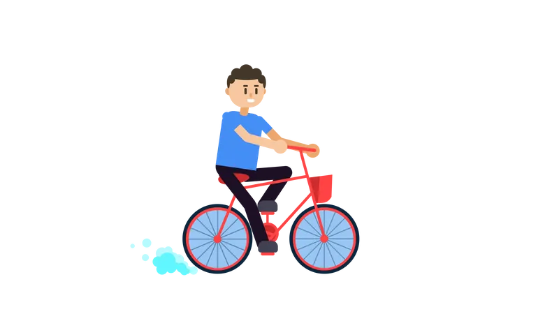 Garçon à vélo  Illustration