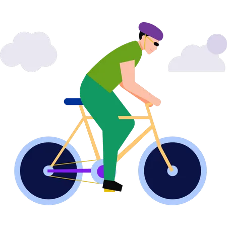 Garçon dans une course cycliste  Illustration