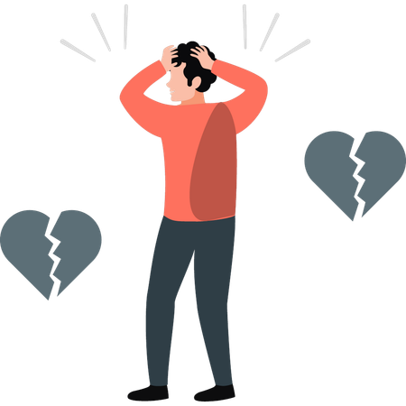 Garçon déçu en amour  Illustration