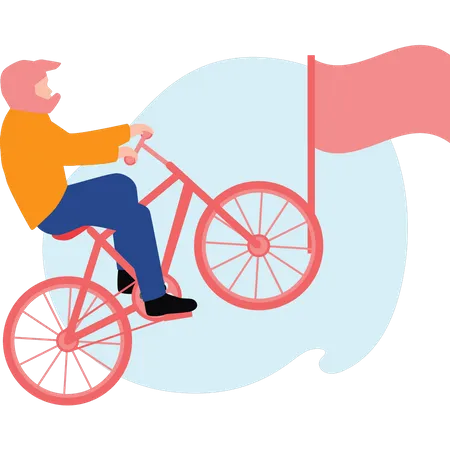 Garçon en compétition cycliste  Illustration