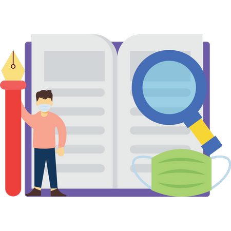 Garçon en compétition de devoirs dans l'éducation en ligne  Illustration