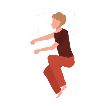 Garçon en pyjama profitant d'une nuit de sommeil paisible  Illustration