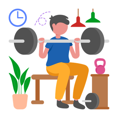 Garçon faisant de la gym  Illustration