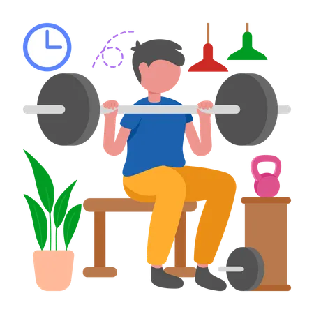 Garçon faisant de la gym  Illustration