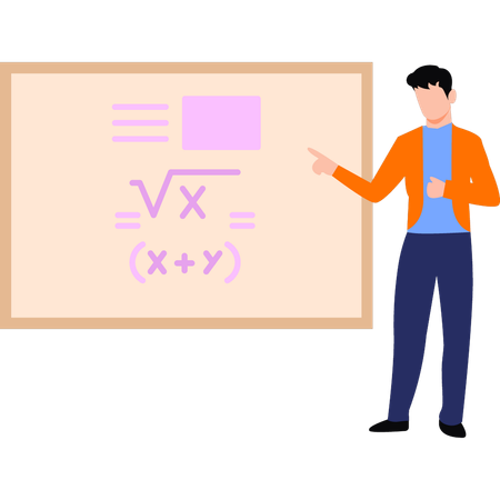 Garçon enseignant les mathématiques  Illustration