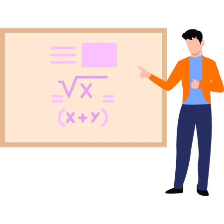 Garçon enseignant les mathématiques  Illustration