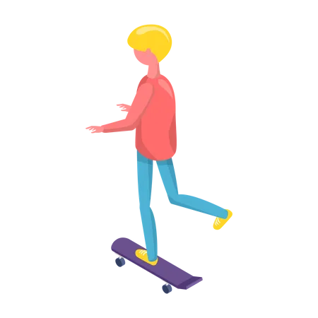 Garçon faisant du skateboard  Illustration