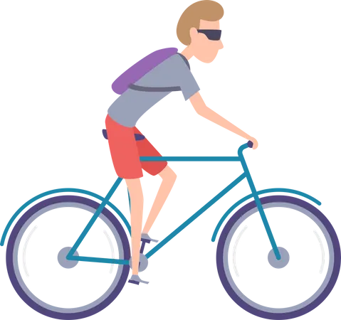 Garçon, faire du vélo  Illustration