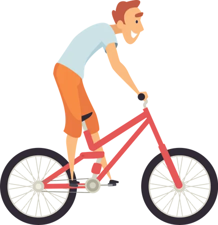 Garçon, faire du vélo  Illustration