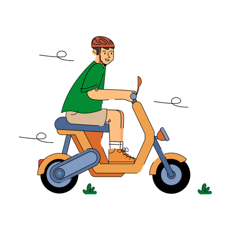 Garçon faisant du vélo  Illustration