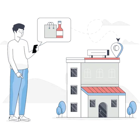 Le garçon trouve un emplacement  Illustration