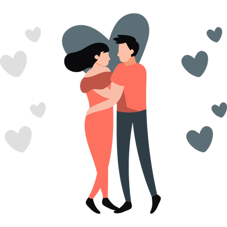 Garçon et fille marchent dans des vents rapides  Illustration