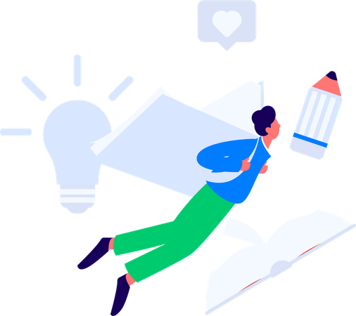 Garçon étudiant  Illustration