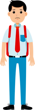 Garçon étudiant en uniforme  Illustration