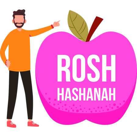 Garçon affichant des fruits pour Roch Hachana  Illustration