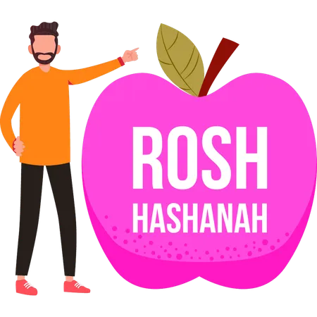 Garçon affichant des fruits pour Roch Hachana  Illustration