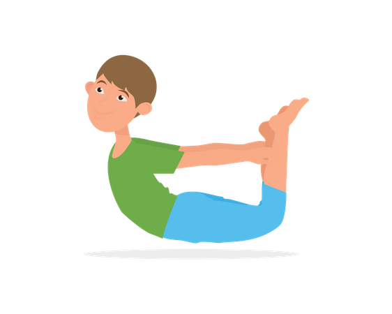 Garçon faisant des asanas  Illustration