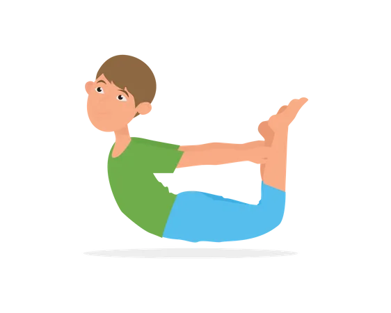 Garçon faisant des asanas  Illustration