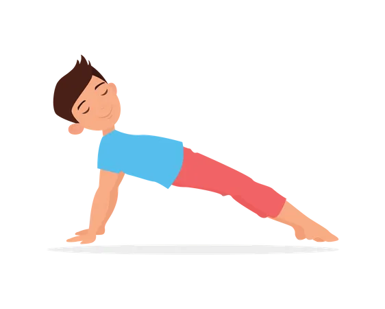 Garçon faisant des asanas  Illustration