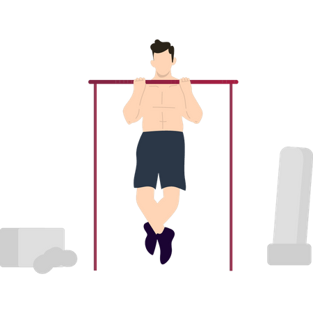 Garçon faisant des exercices d'étirement  Illustration