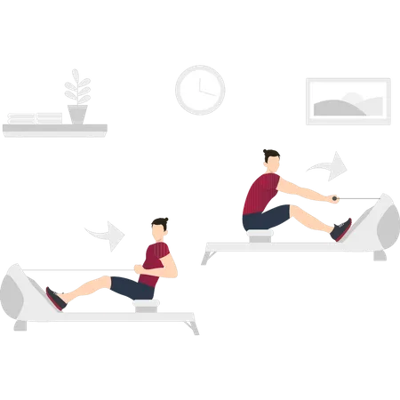 Garçon faisant des exercices d'étirement  Illustration