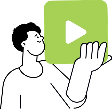 Garçon faisant du marketing vidéo et du streaming  Illustration