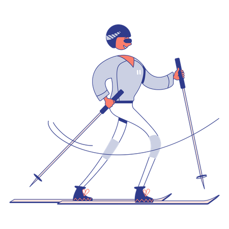 Garçon faisant du ski  Illustration