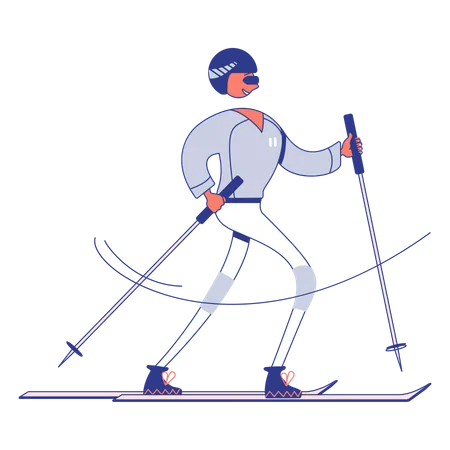 Garçon faisant du ski  Illustration