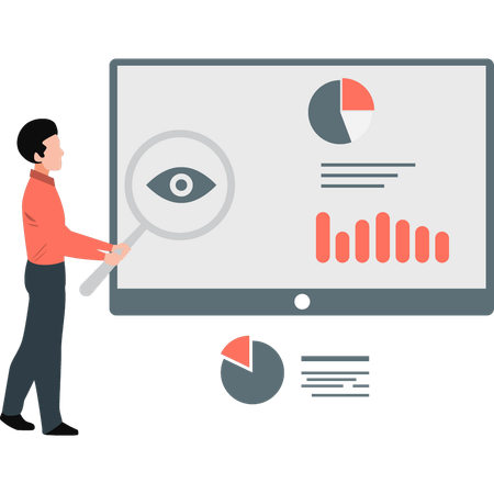 Garçon effectuant une surveillance SEO  Illustration