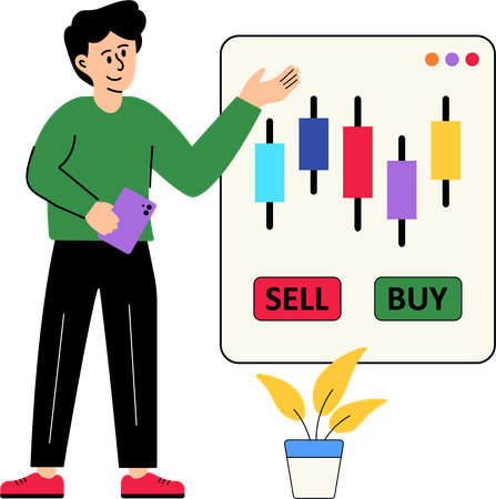 Garçon faisant du trading de crypto-monnaies  Illustration