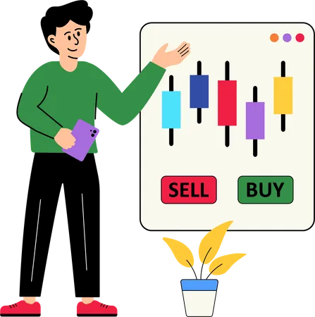 Garçon faisant du trading de crypto-monnaies  Illustration