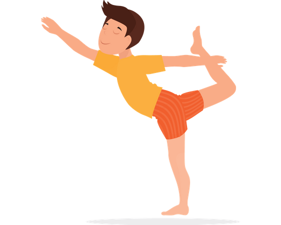 Garçon faisant du yoga  Illustration