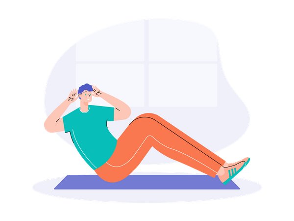 Garçon faisant du yoga  Illustration
