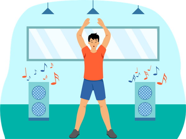 Garçon faisant du yoga  Illustration