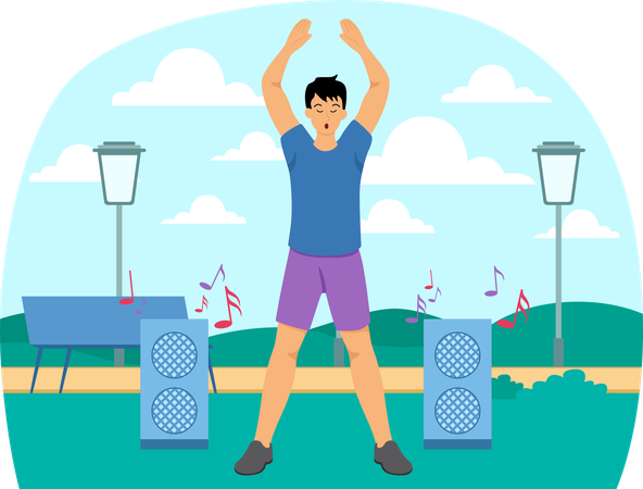 Garçon faisant du yoga  Illustration