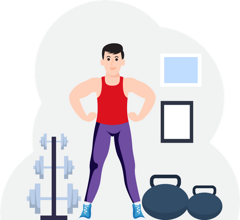 Garçon faisant du yoga  Illustration