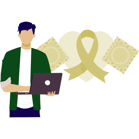 Garçon faisant de la sensibilisation à l'aide humanitaire  Illustration