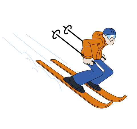 Garçon faisant Skies  Illustration