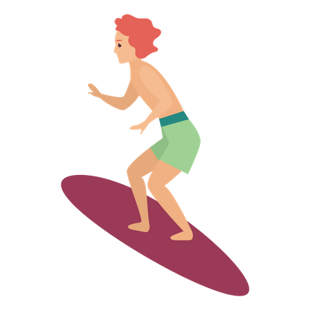 Garçon faisant du surf  Illustration