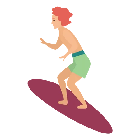 Garçon faisant du surf  Illustration