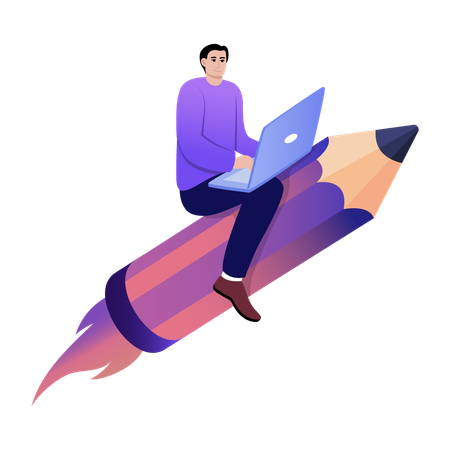 Garçon faisant un apprentissage créatif  Illustration